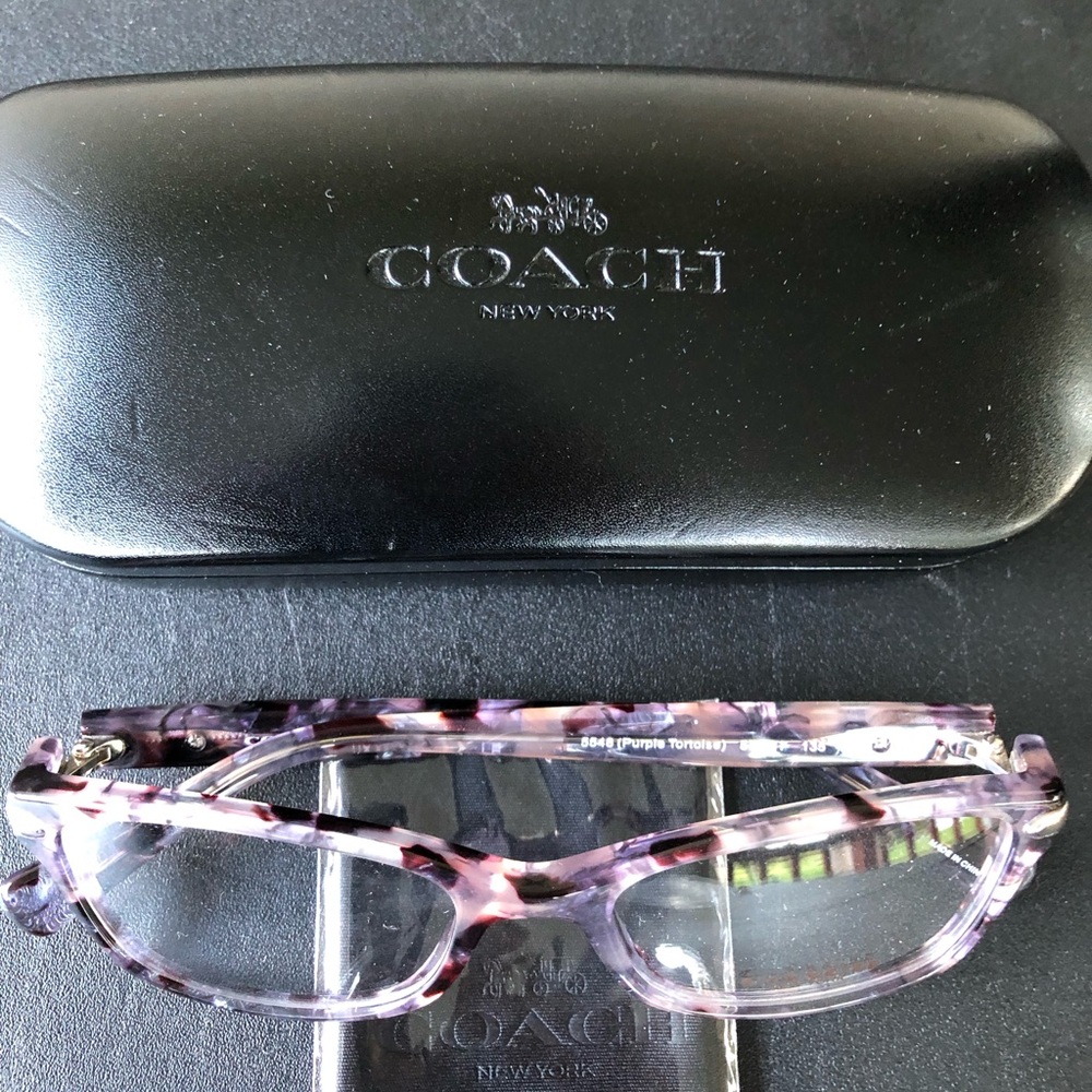 NWT Coach  prescription eyeglass frames with matching eyeglass case and cloth